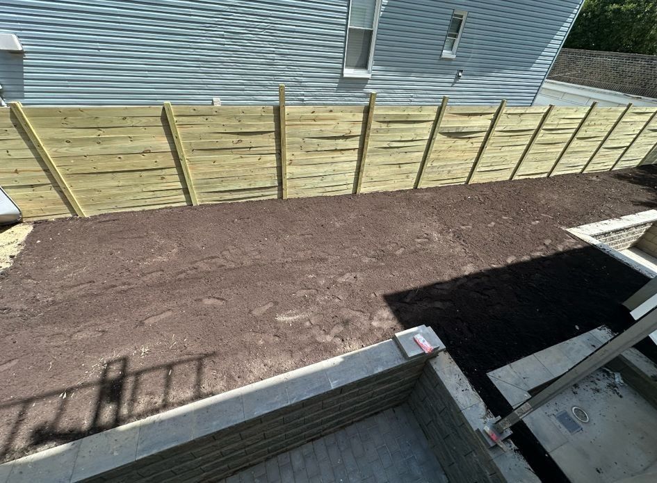 Gloucester County NJ sod installation prep with graded soil ready for fresh sod delivery and lawn installation